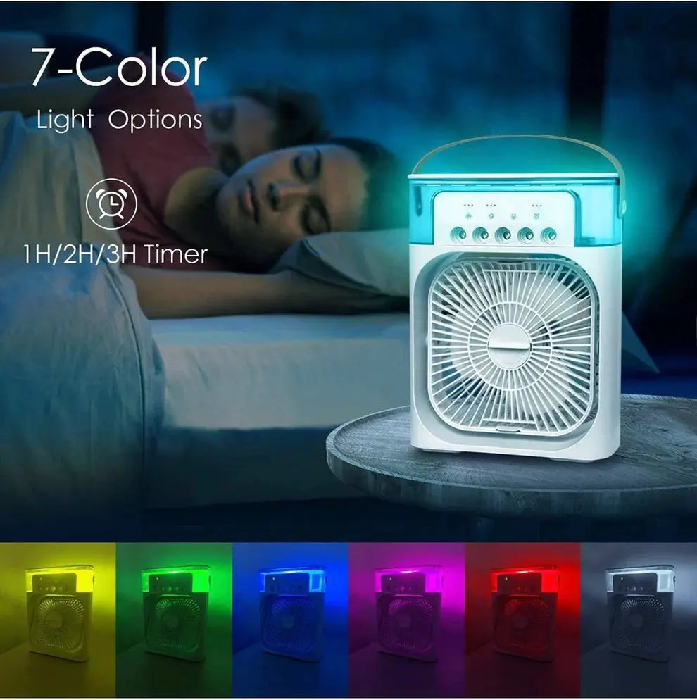 AIR COOLER FAN, Portable 3-in-1 Mini Cooler With LED Light ElectoHub